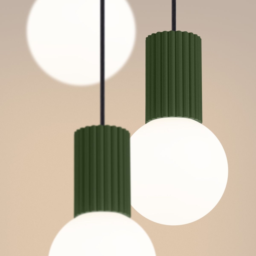 Lámpara colgante HALO 3xG9/8W/230V diá. 25 cm verde