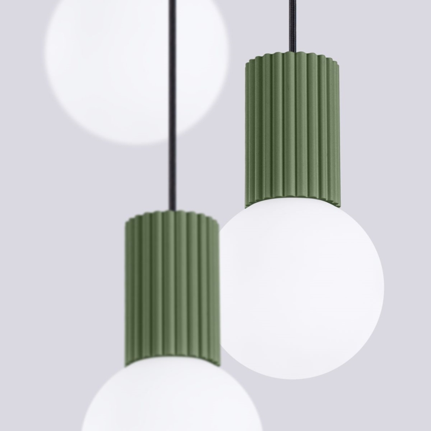 Lámpara colgante HALO 3xG9/8W/230V diá. 25 cm verde