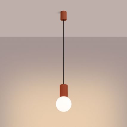 Lámpara colgante HALO 1xG9/8W/230V diá. 12 cm naranja