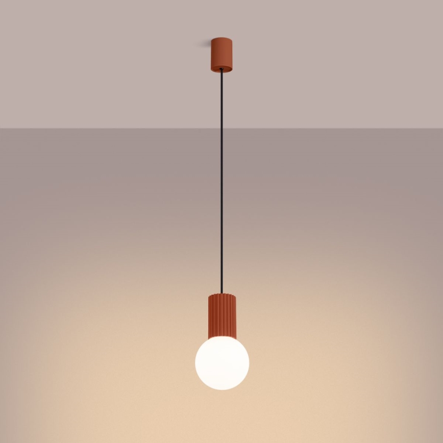 Lámpara colgante HALO 1xG9/8W/230V diá. 12 cm naranja