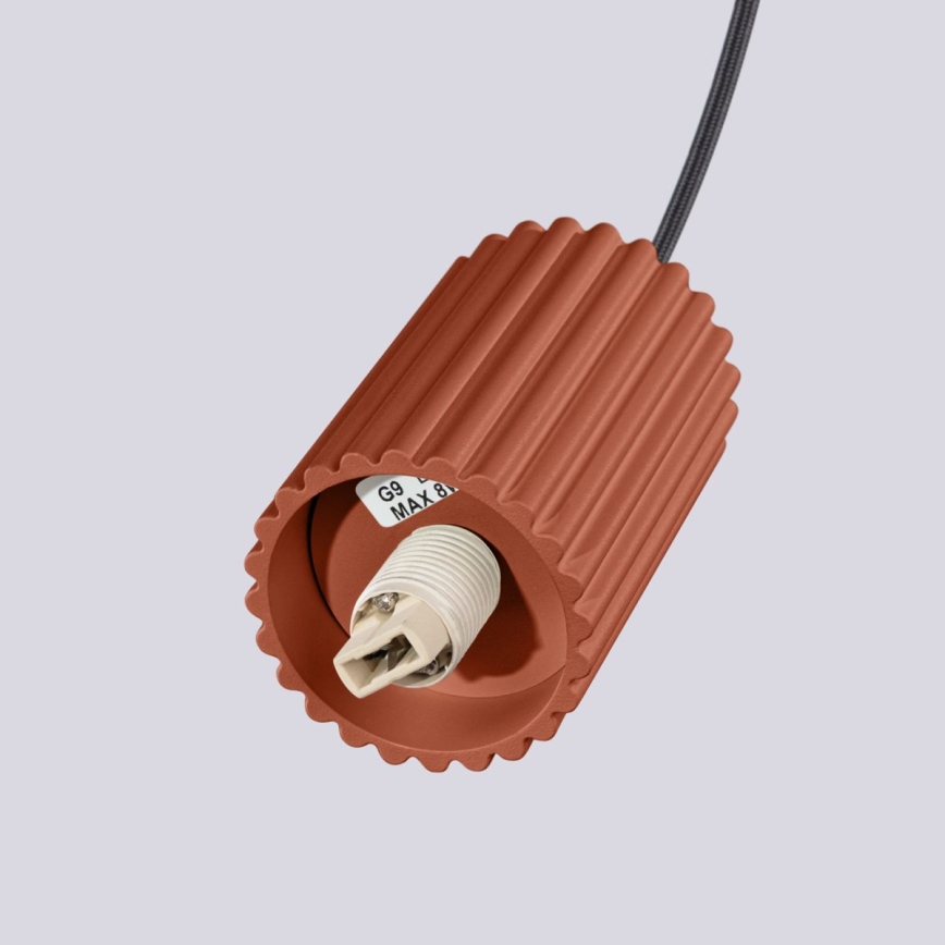 Lámpara colgante HALO 1xG9/8W/230V diá. 12 cm naranja