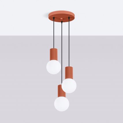 Lámpara colgante HALO 3xG9/8W/230V diá. 25 cm naranja