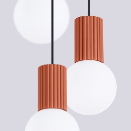 Lámpara colgante HALO 3xG9/8W/230V diá. 25 cm naranja