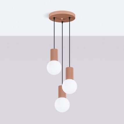 Lámpara colgante HALO 3xG9/8W/230V diá. 25 cm marrón
