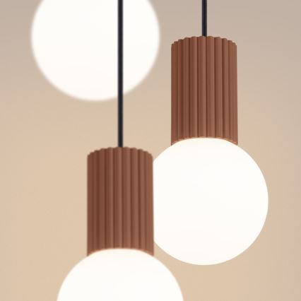 Lámpara colgante HALO 3xG9/8W/230V diá. 25 cm marrón