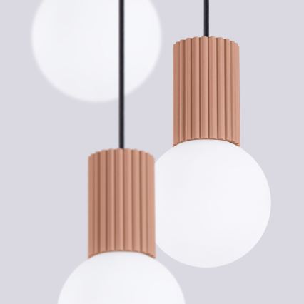 Lámpara colgante HALO 3xG9/8W/230V diá. 25 cm marrón