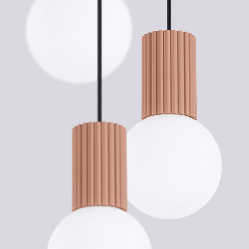 Lámpara colgante HALO 3xG9/8W/230V diá. 25 cm marrón