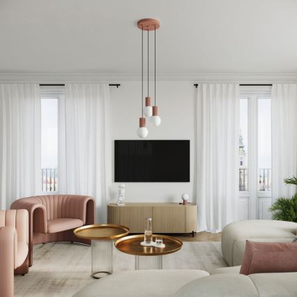 Lámpara de mesa HALO 1xG9/8W/230V diá. 12 cm marrón