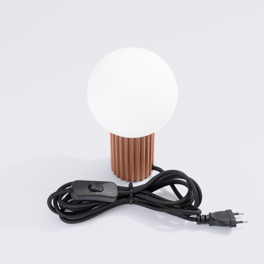 Lámpara de mesa HALO 1xG9/8W/230V diá. 12 cm marrón