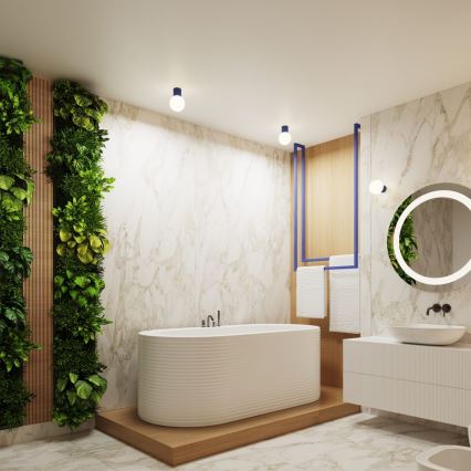 Aplique de baño HALO 1xG9/8W/230V diá. 12 cm IP44 azul