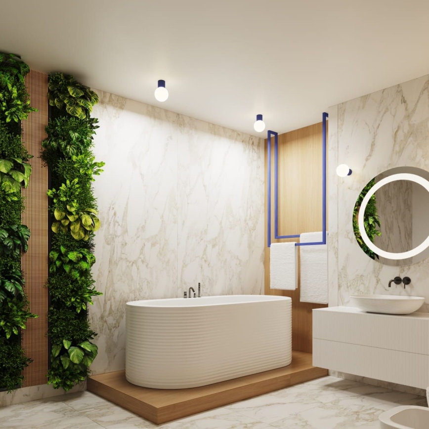 Aplique de baño HALO 1xG9/8W/230V diá. 12 cm IP44 azul