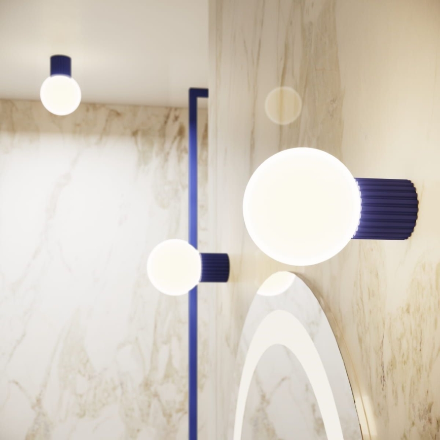 Aplique de baño HALO 1xG9/8W/230V diá. 12 cm IP44 azul