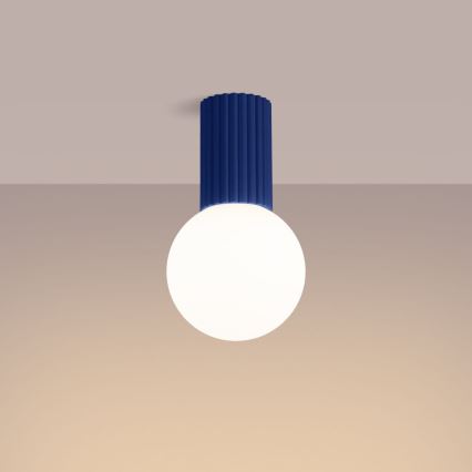 Plafón de baño HALO 1xG9/8W/230V diá. 12 cm IP44 azul