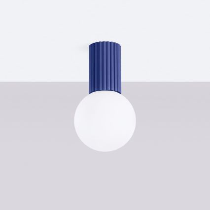 Plafón de baño HALO 1xG9/8W/230V diá. 12 cm IP44 azul