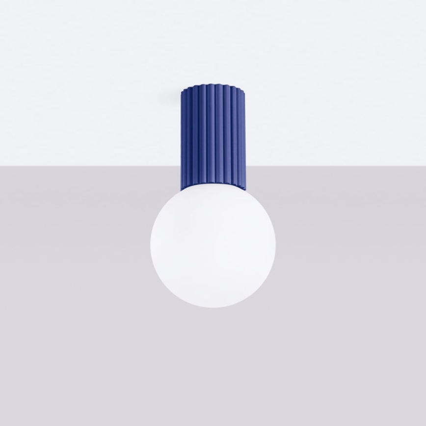 Plafón de baño HALO 1xG9/8W/230V diá. 12 cm IP44 azul
