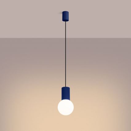 Lámpara colgante HALO 1xG9/8W/230V diá. 12 cm azul