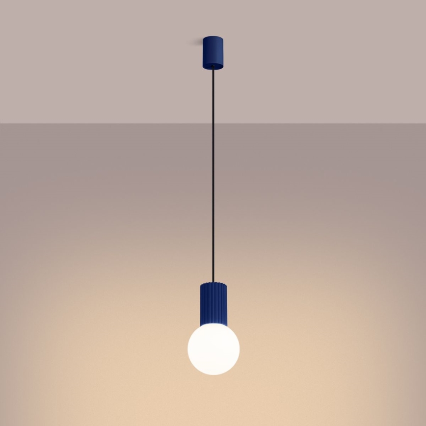 Lámpara colgante HALO 1xG9/8W/230V diá. 12 cm azul