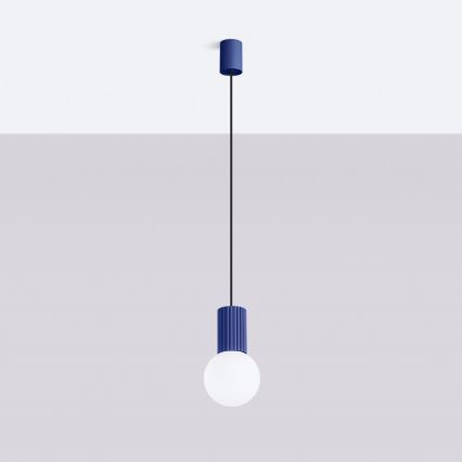 Lámpara colgante HALO 1xG9/8W/230V diá. 12 cm azul
