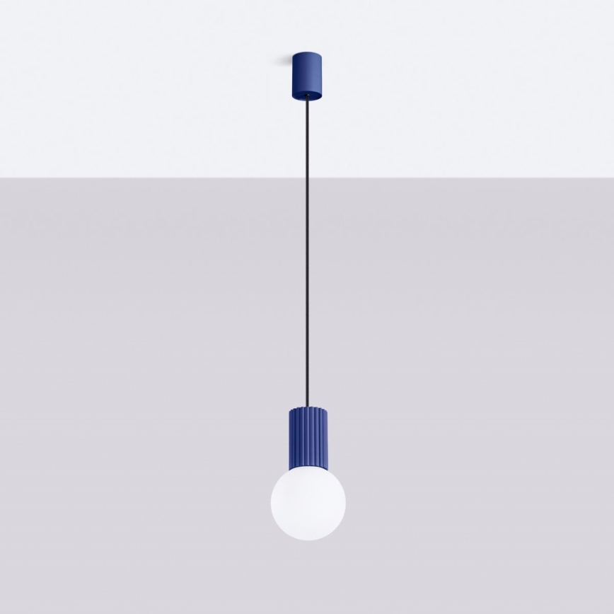 Lámpara colgante HALO 1xG9/8W/230V diá. 12 cm azul