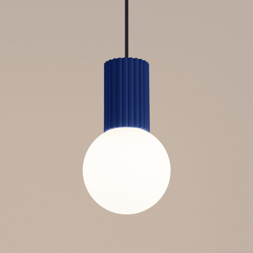 Lámpara colgante HALO 1xG9/8W/230V diá. 12 cm azul