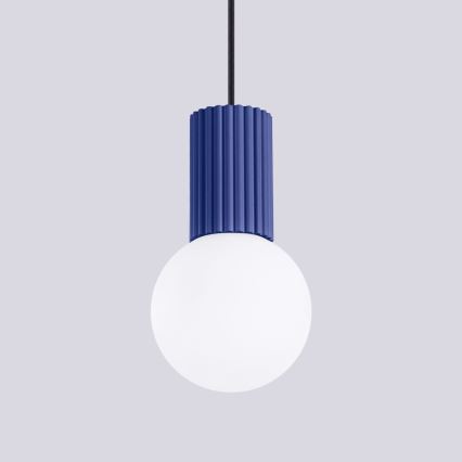 Lámpara colgante HALO 1xG9/8W/230V diá. 12 cm azul
