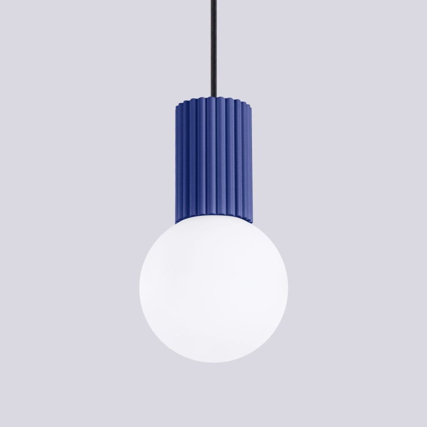 Lámpara colgante HALO 1xG9/8W/230V diá. 12 cm azul
