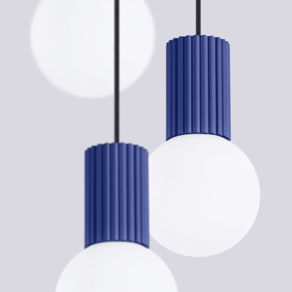 Lámpara colgante HALO 3xG9/8W/230V diá. 25 cm azul