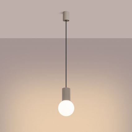 Lámpara colgante HALO 1xG9/8W/230V diá. 12 cm beige