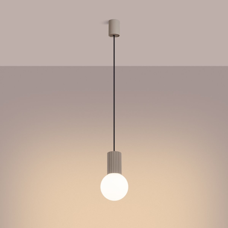 Lámpara colgante HALO 1xG9/8W/230V diá. 12 cm beige