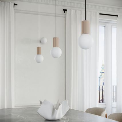 Lámpara colgante HALO 1xG9/8W/230V diá. 12 cm beige
