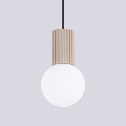 Lámpara colgante HALO 1xG9/8W/230V diá. 12 cm beige