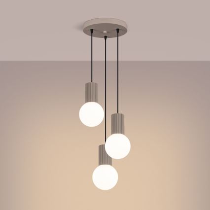 Lámpara colgante HALO 3xG9/8W/230V diá. 25 cm beige
