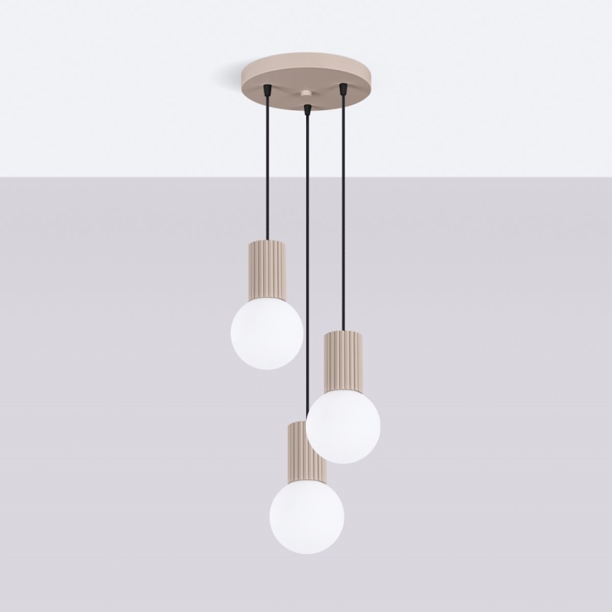 Lámpara colgante HALO 3xG9/8W/230V diá. 25 cm beige