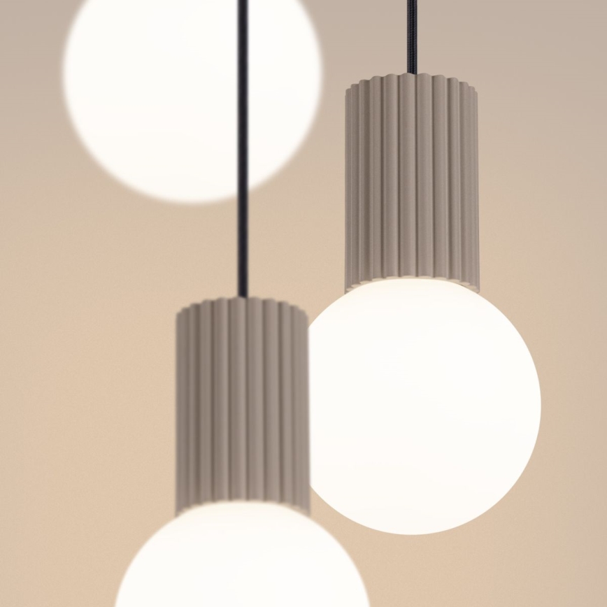 Lámpara colgante HALO 3xG9/8W/230V diá. 25 cm beige