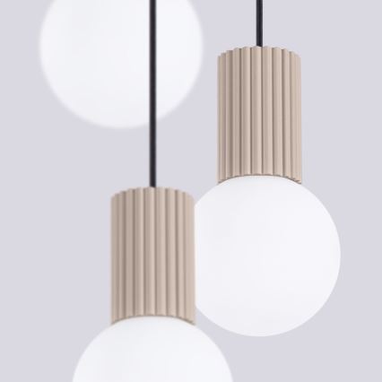 Lámpara colgante HALO 3xG9/8W/230V diá. 25 cm beige