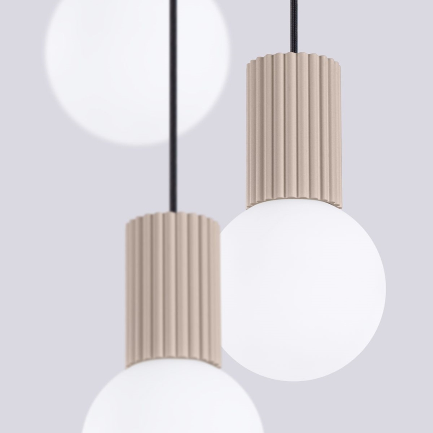 Lámpara colgante HALO 3xG9/8W/230V diá. 25 cm beige