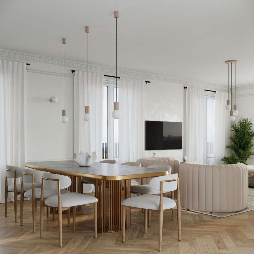 Lámpara de mesa HALO 1xG9/8W/230V diá. 12 cm beige