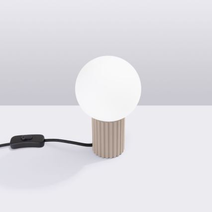 Lámpara de mesa HALO 1xG9/8W/230V diá. 12 cm beige