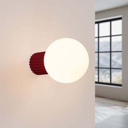 Aplique de baño HALO 1xG9/8W/230V diá. 12 cm IP44 rojo