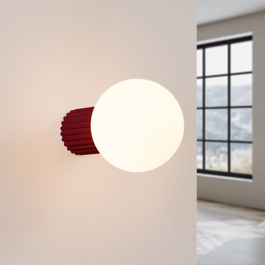 Aplique de baño HALO 1xG9/8W/230V diá. 12 cm IP44 rojo