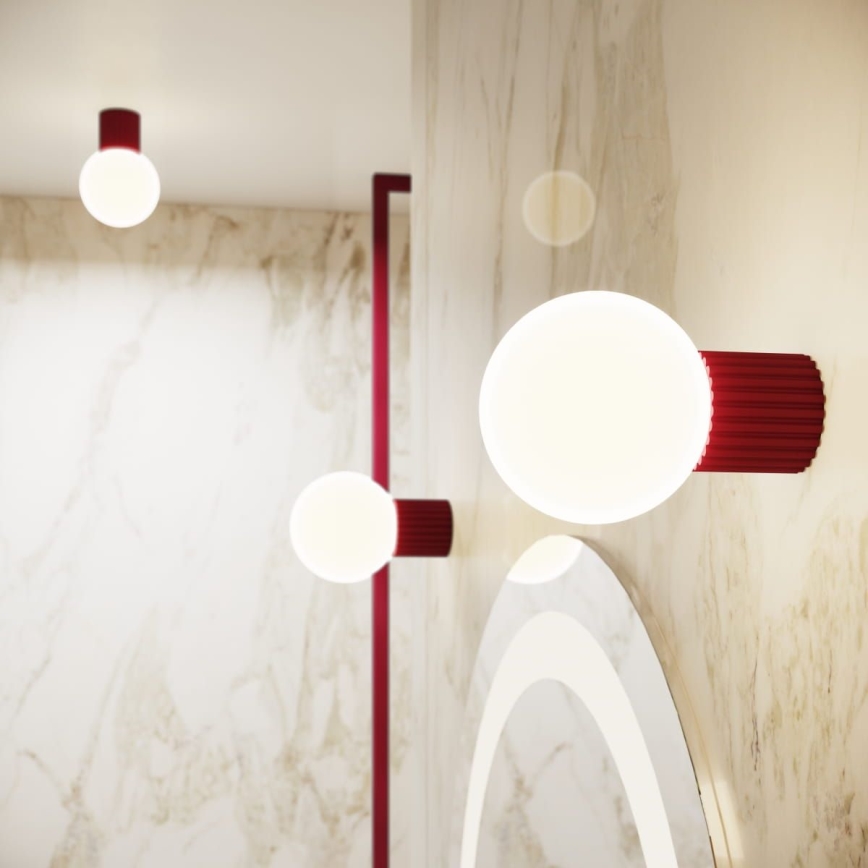 Aplique de baño HALO 1xG9/8W/230V diá. 12 cm IP44 rojo