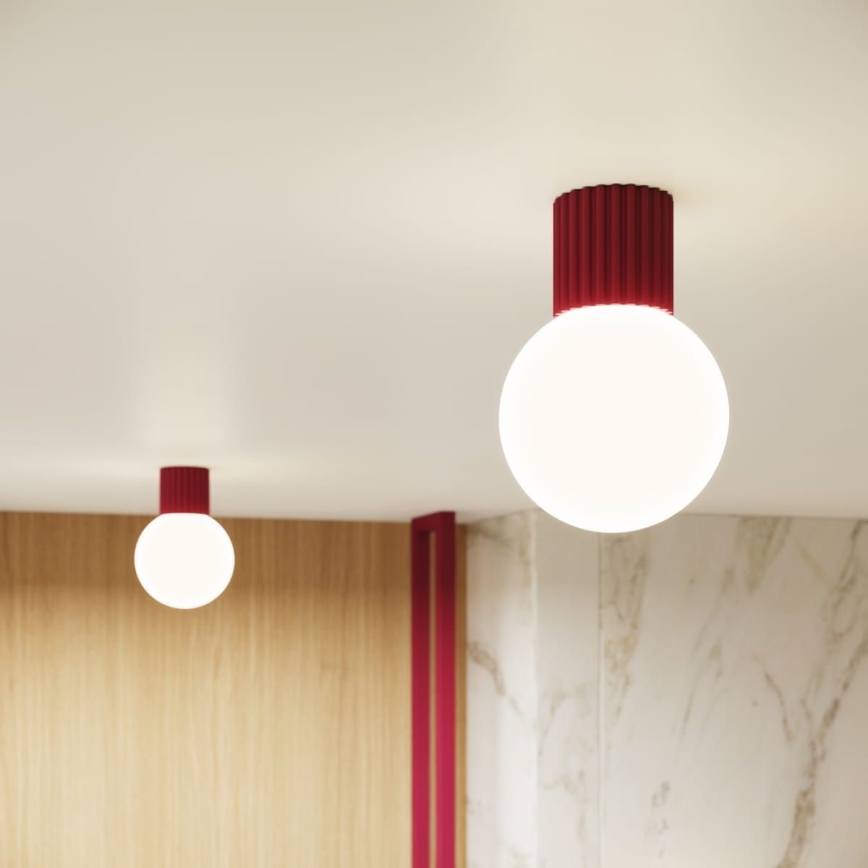 Plafón de baño HALO 1xG9/8W/230V diá. 12 cm IP44 rojo