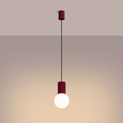 Lámpara colgante HALO 1xG9/8W/230V diá. 12 cm rojo