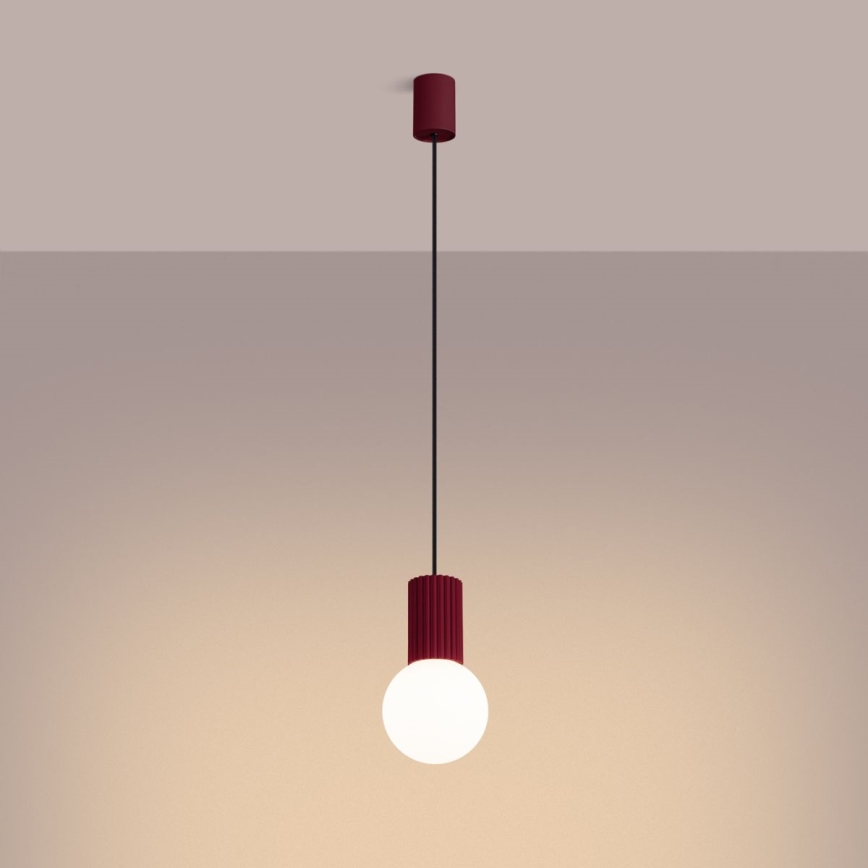 Lámpara colgante HALO 1xG9/8W/230V diá. 12 cm rojo