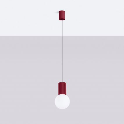 Lámpara colgante HALO 1xG9/8W/230V diá. 12 cm rojo