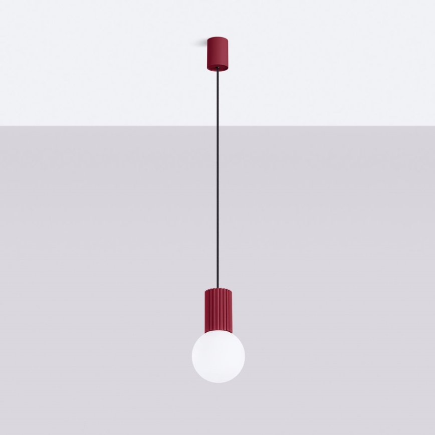 Lámpara colgante HALO 1xG9/8W/230V diá. 12 cm rojo