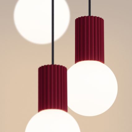 Lámpara colgante HALO 3xG9/8W/230V diá. 25 cm rojo