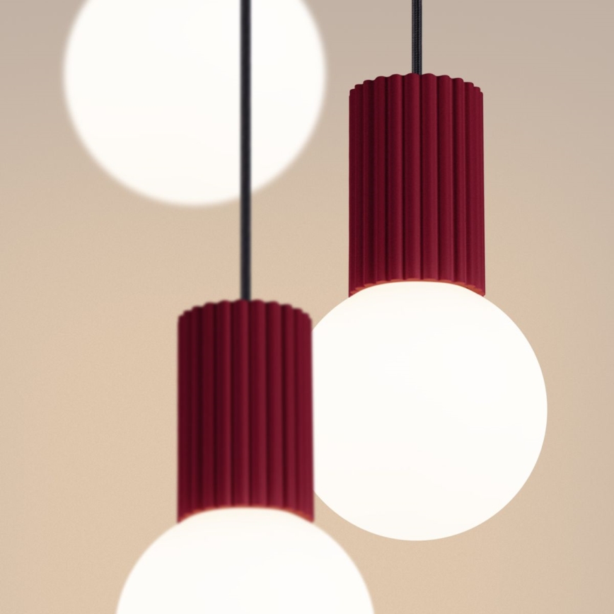Lámpara colgante HALO 3xG9/8W/230V diá. 25 cm rojo