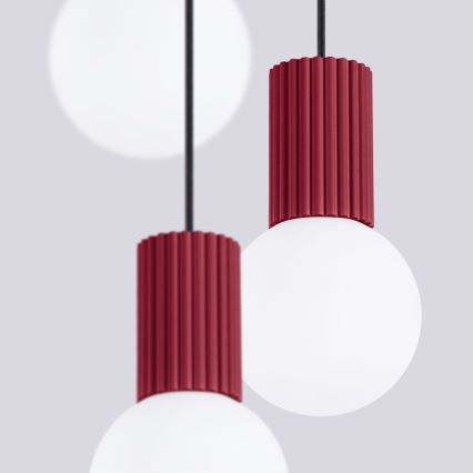 Lámpara colgante HALO 3xG9/8W/230V diá. 25 cm rojo