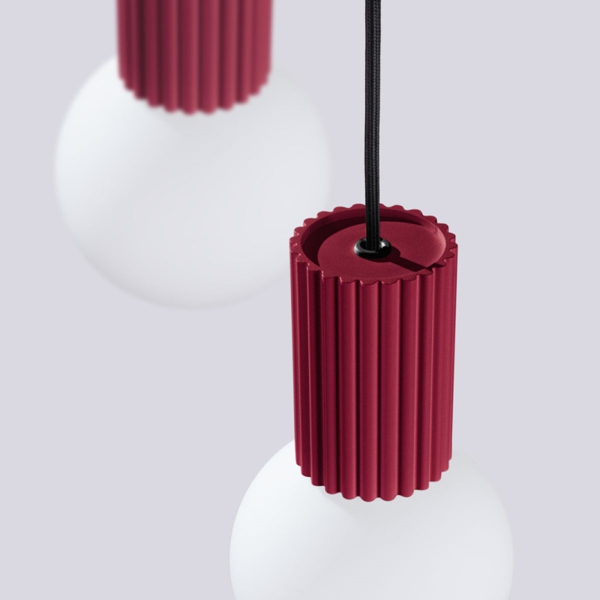 Lámpara colgante HALO 3xG9/8W/230V diá. 25 cm rojo